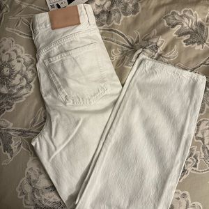 Zara Straight Leg White Jeans